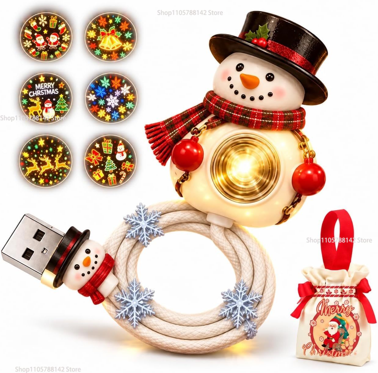 Lighting Christmas Decor - Projecteur de Noël USB en forme