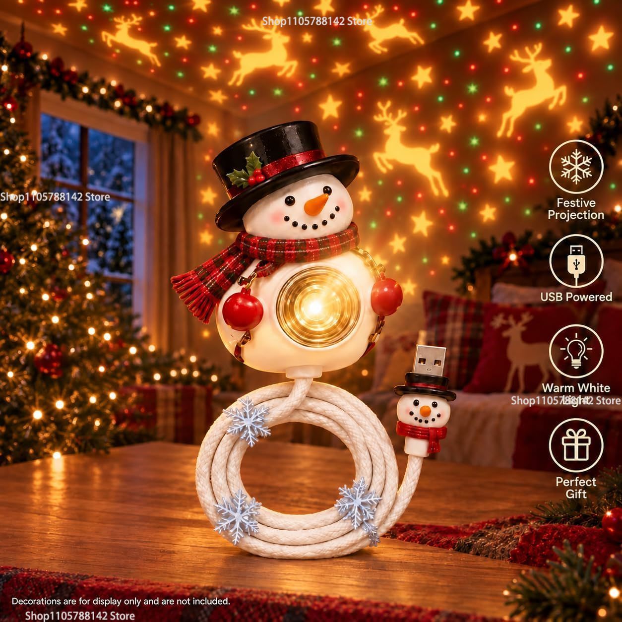 Projecteur de Noël USB en form - Lighting Christmas Decor avis et prix